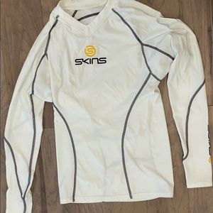 SKINS Men's Long Sleeve Compression Top White